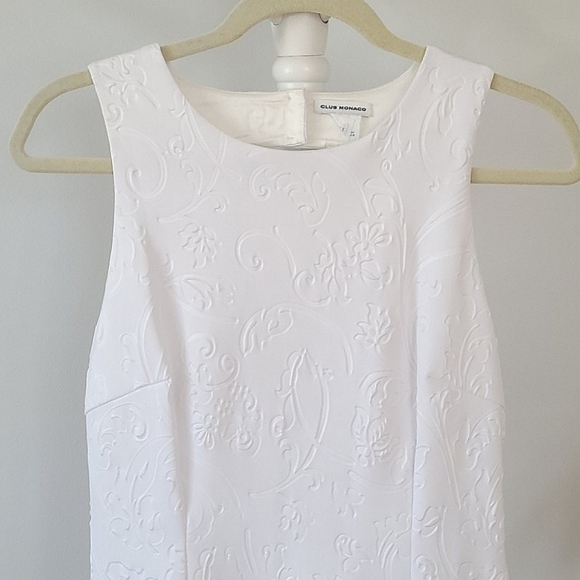 CLUB MONACO Floral Scuba Backless Sleeveless Mini White Cocktail Mini Dress - Picture 7 of 13